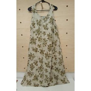 Pretty Tropism Linen Blend Dress. Floral Print Medium Made In USA